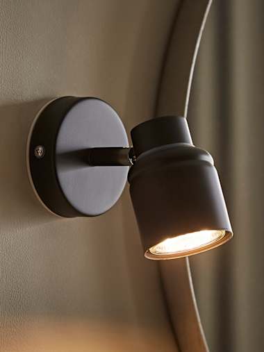 IP44 Matte Black Round Spotlight