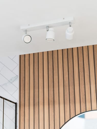 Benton IP44 White 3-Way Bar Ceiling Spotlight