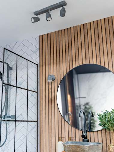 Benton IP44 Matte Grey 3-Way Bar Spotlight