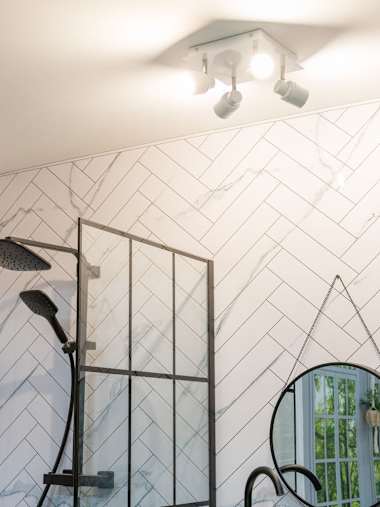 Benton IP44 Gloss White 4-Way Square Ceiling Spotlight