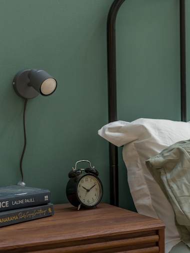 Matte Grey Plug-In Wall Spotlight