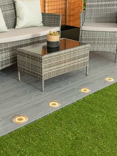 IP44 Set of 6 Warm White LED Decking Lights