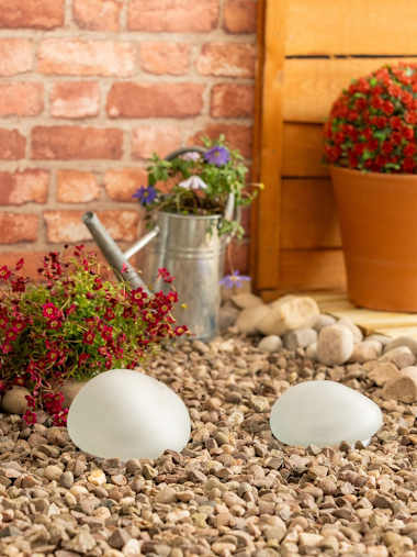 IP65 Set of 2 LED Pebble Lights