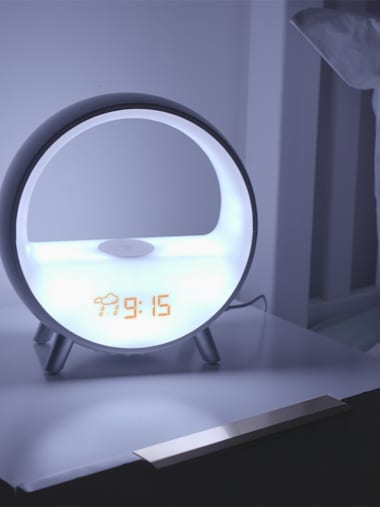 LED Sunrise Clock and Nightlight with Bluetooth Speaker and Wireless Charging