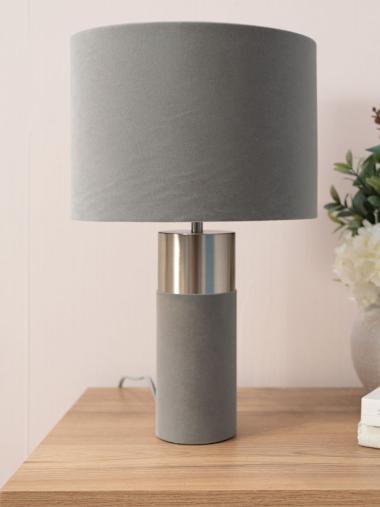 Alexa Charcoal Grey Velvet Table Lamp