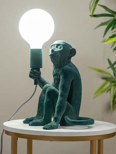 George Forest Green Velvet Monkey Table Lamp