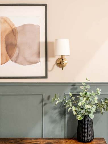 Memphis Antique Brass Wall Light with Tapered Shade