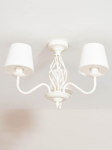 Memphis Cream 3-Way Twist Chandelier with Tapered Shades