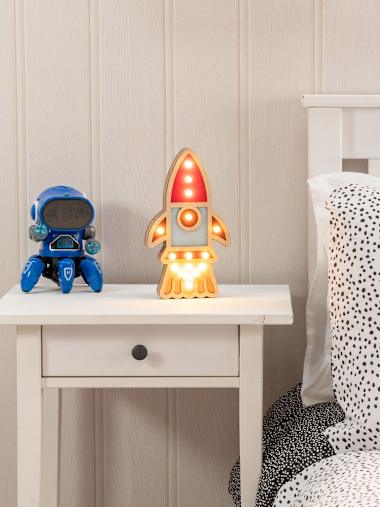 Wooden Rocket LED Table Lamp