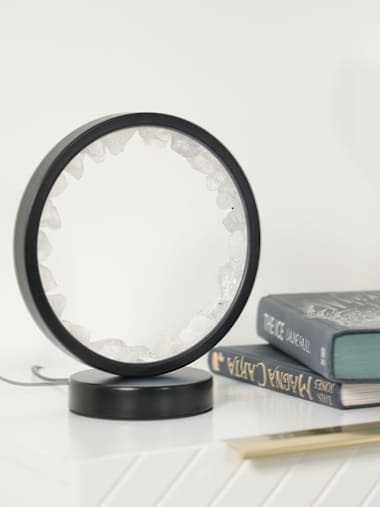 Clear Quartz Wellness Lamp with Cool White LEDs