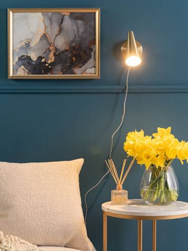 Duke Antique Brass Cone Plug-in Wall Light