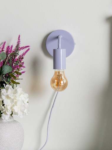 Jordy Lilac Colour Pop Plug-in Wall Light