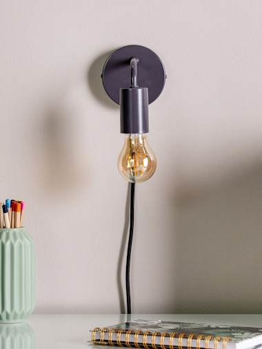 Jordy Charcoal Colour Pop Plug-in Wall Light
