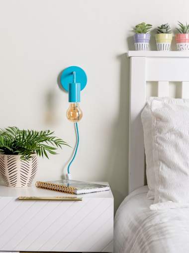 Jordy Capri Blue Colour Pop Plug-in Wall Light