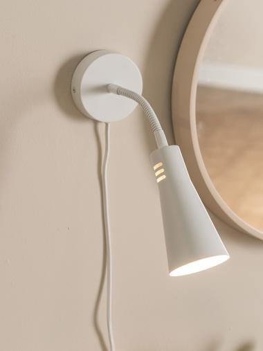 Edwards White Goose Neck Plug-in Wall Light