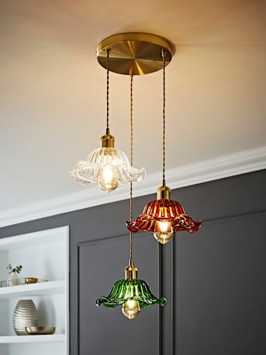 Cassia Tricolour Flower Pendant Ceiling Light