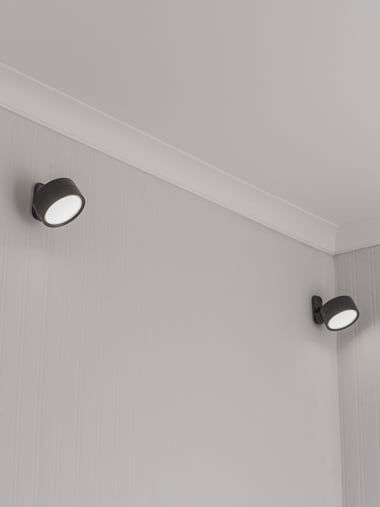 Marshall Pack of 2 Black Rechargeable and Adjustable RGB LED Wall Spotlights