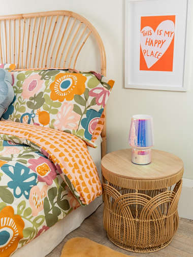 Iridescent Glass Rechargeable LED Table Lamp