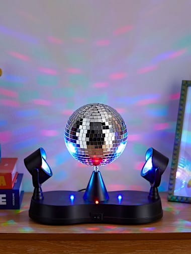 Dolly 5 Inch LED Disco Ball with Two Spotlights