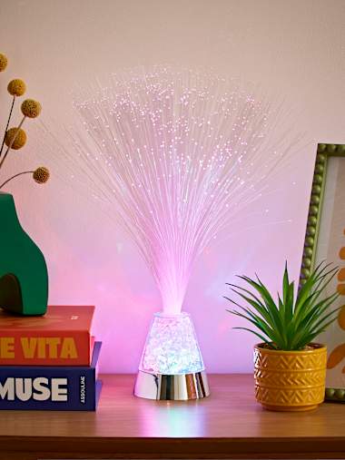 Battery Operated Ice Cube RGB LED Fibre Optic Table Lamp