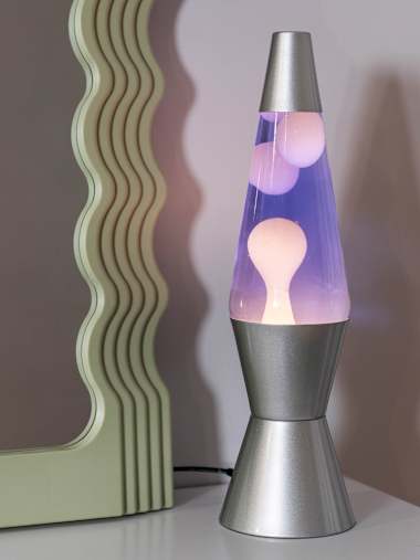 Razzo LED Lava Lamp in White and Purple
