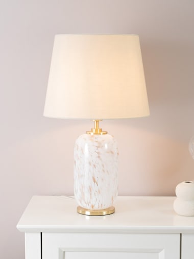 India Confetti Glass Table Lamp in White