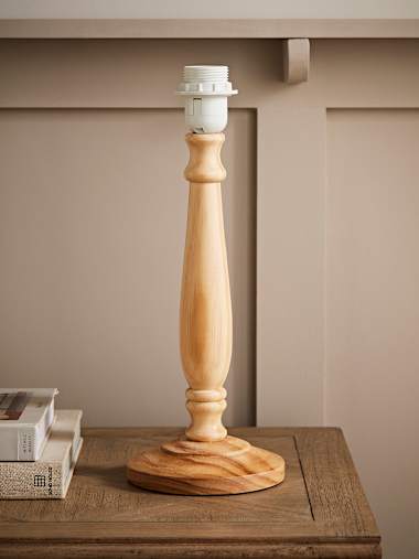 Light Wood Candlestick Table Lamp Base