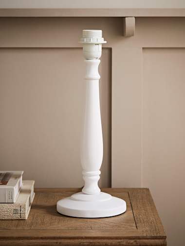 White Candlestick Table Lamp Base