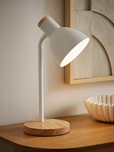 Woody White Flexi Neck Desk Lamp