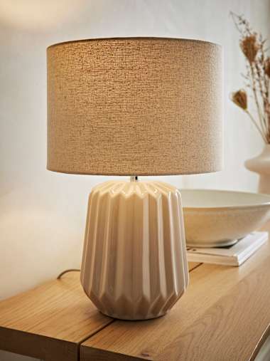 Zak Ceramic Table Lamp in Stone