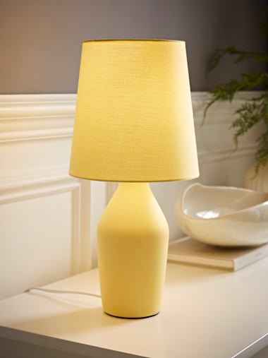 Pastel Yellow Ceramic Table Lamp