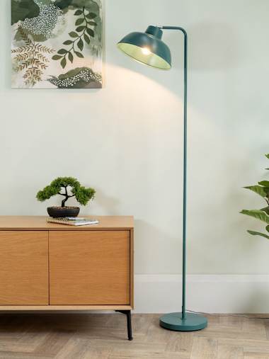 Morris Teal Dome Shade Floor Lamp