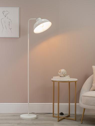 White Dome Shade Floor Lamp