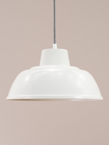 White Metal Dome Pendant Ceiling Light