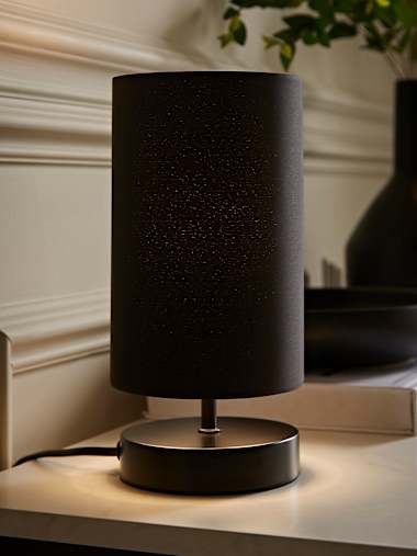 Francis Matte Black Touch Table Lamp with Black Shade