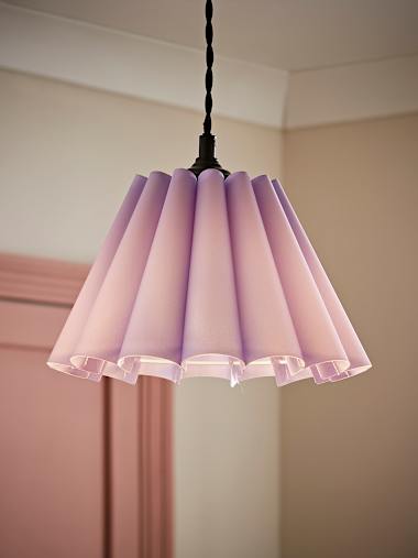 Lilac Pleated Tapered Shade
