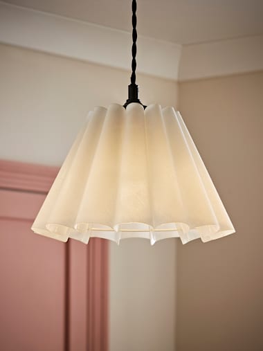 White Pleated Tapered Shade