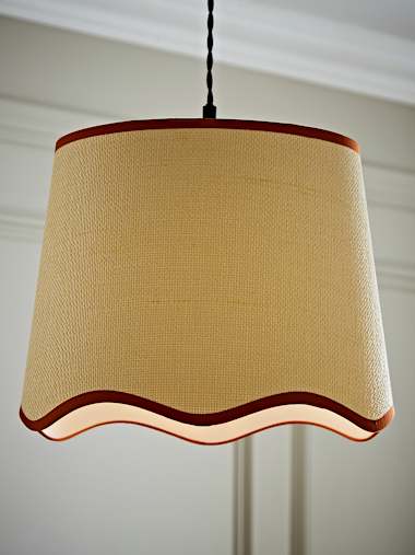 Dutton Large Scallop Bottom Shade with Rust Trim