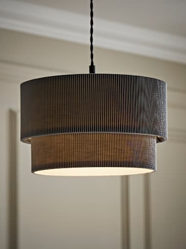 Grey 2 Tier Crinkle Shade