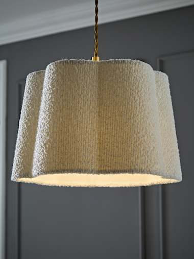 Cream Boucle Scalloped Shade