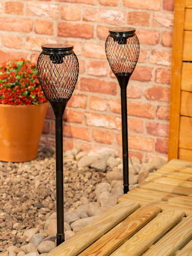 Pack of 2 Solar Cage Stake Lights