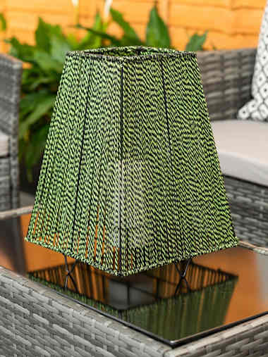 Outdoor Battery Powered Green Rope Candle Lantern
