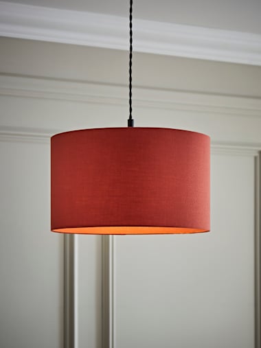Medium Rust Fabric Drum Shade