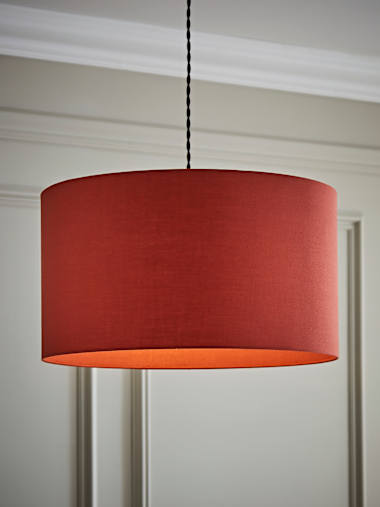 Reni Large Rust Fabric Drum Shade