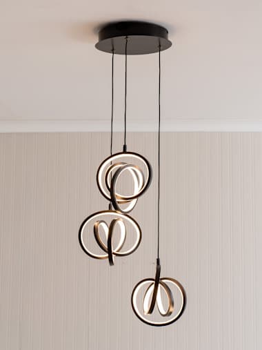 Black Integrated LED 3 Drop Cluster Ceiling Light