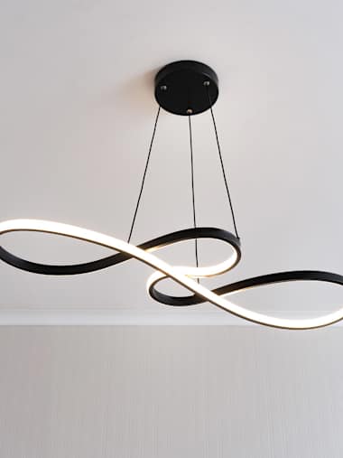 Black Integrated LED Loop Bar Ceiling Light