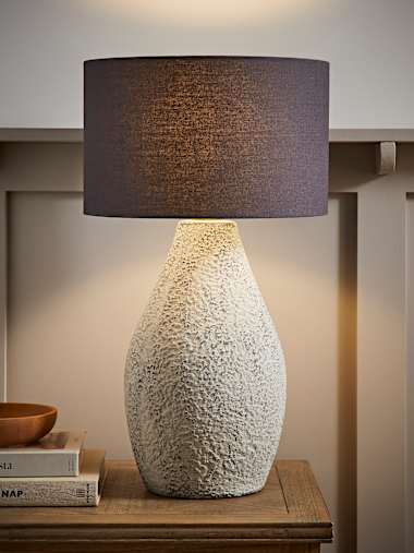 Colin Hand-Finished Large Grey Speckled Ceramic Table Lamp