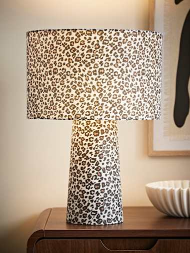 Bertie Leopard Print Fabric Table Lamp