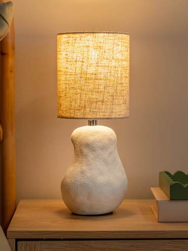 Hand-Finished White Sandblast Abstract Table Lamp
