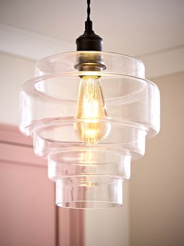 5 Tier Clear Glass Easy Fit Shade